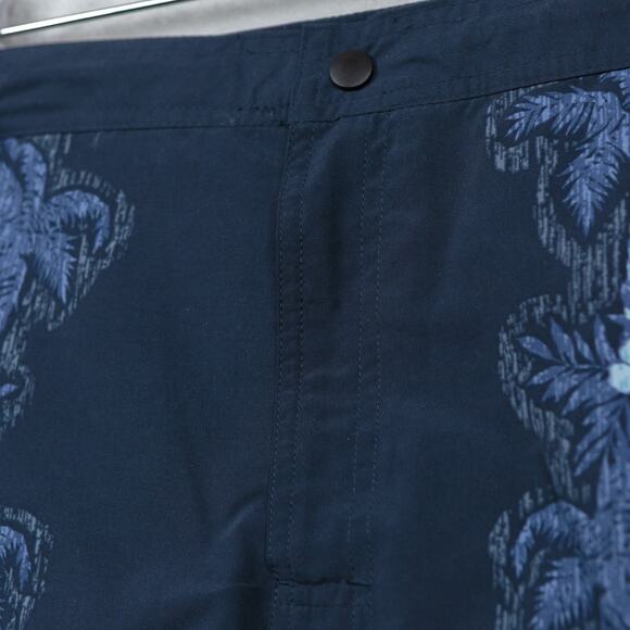 CARIBBEAN Swimwear Tropical Palm Swim Trunks Navy Blue Mens Sz 2XL NWT - Picture 2 of 6